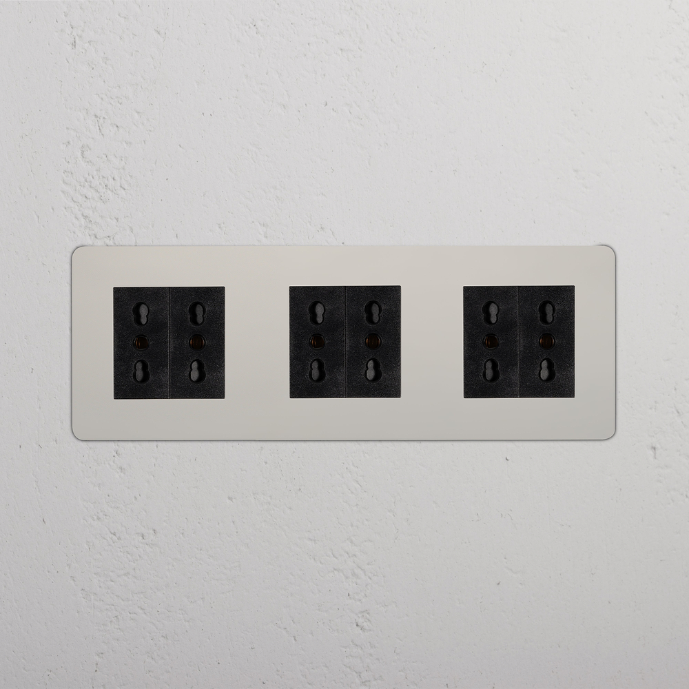 Kew Prise Bipasso x6 (Plaque Triple) - Nickel Poli | Noir
