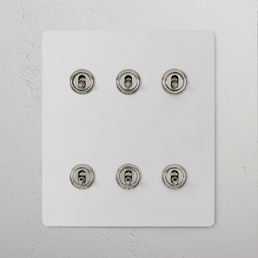 6G Two Way Toggle Switch - Paintable Polished Nickel