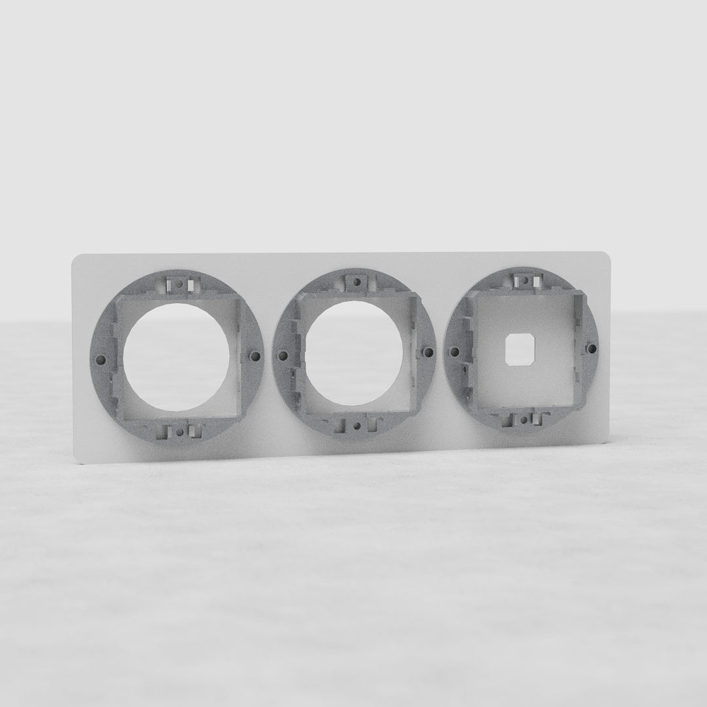 Kew Plaque Insert Interrupteur x1 & Prise x2 (Triple) - Peignable