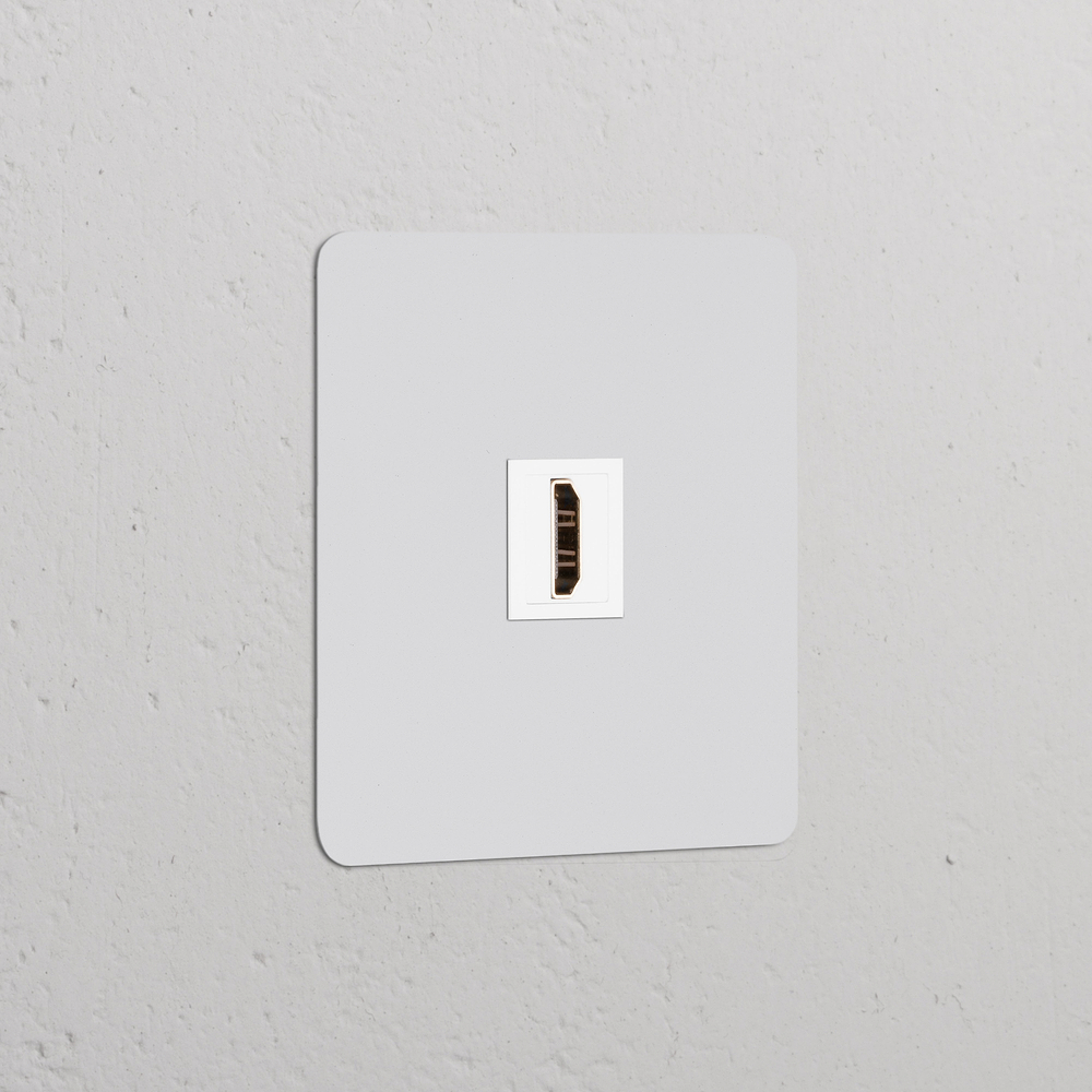 Kew Presa HDMI Singola – Pitturabile | Bianco