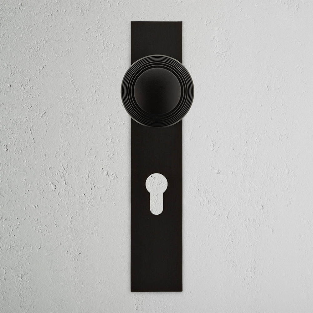 Poplar Long Plate Unsprung Door Knob & Euro Lock – Bronze