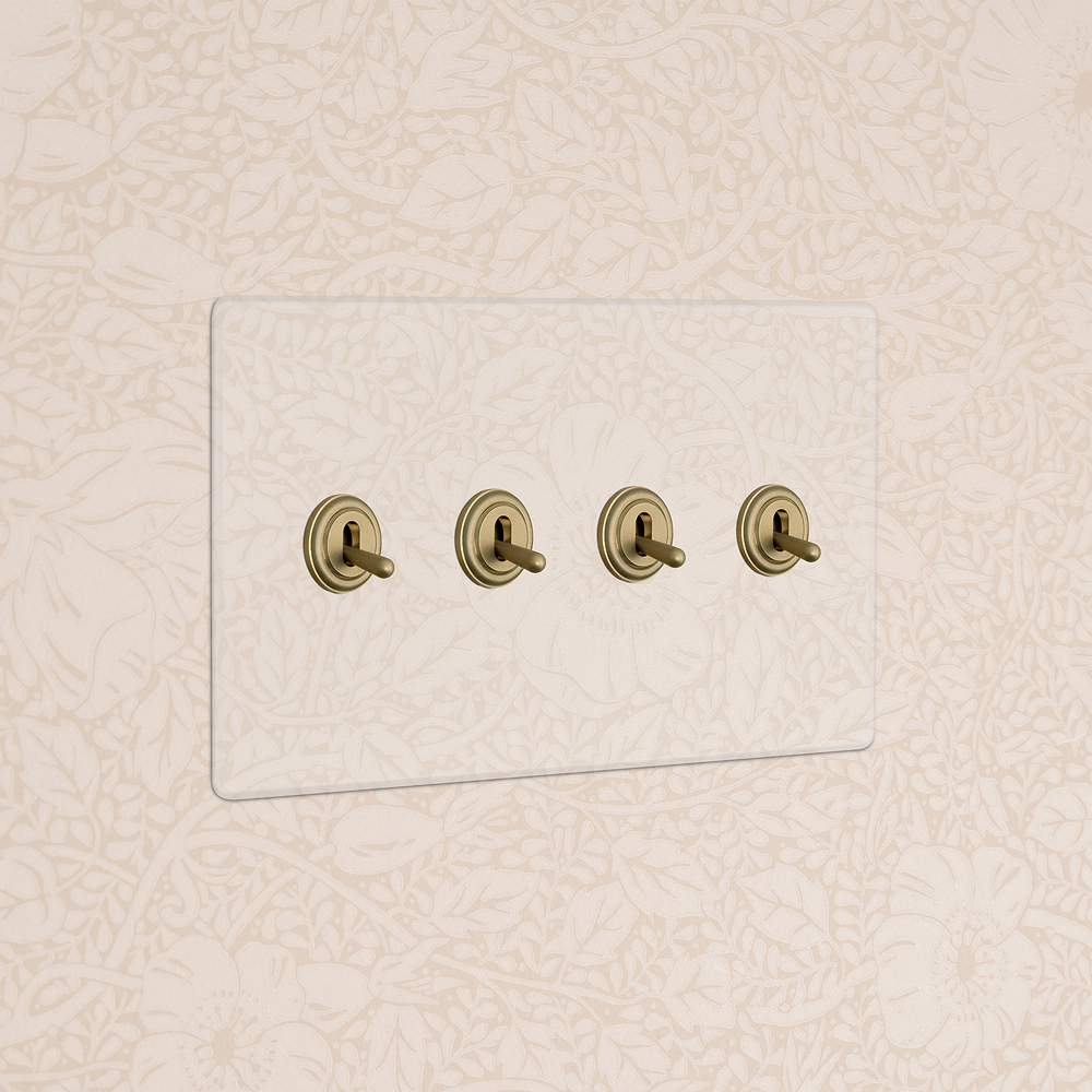 Kew 4G Toggle Switch - Clear Antique Brass