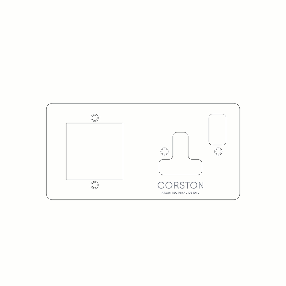 Module & 1G 13A UK Socket Front Plate Paper Template