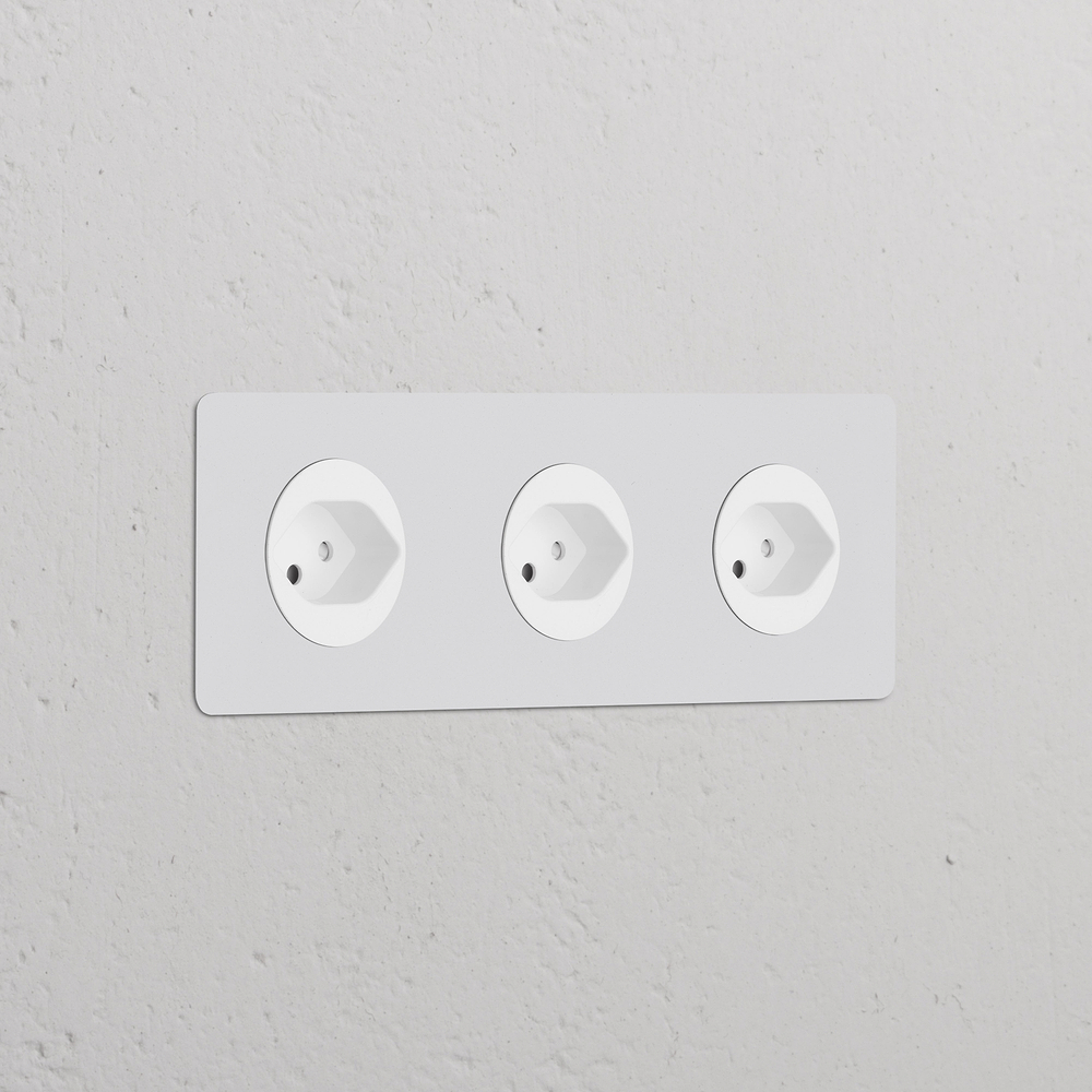Kew Prise Suisse Type J x3 (Plaque Triple) – Peignable | Blanc
