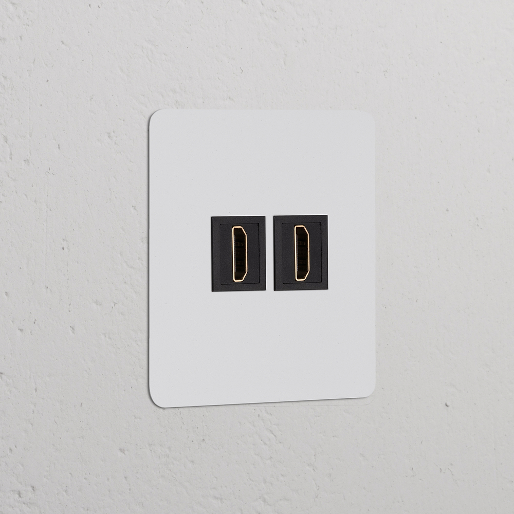 Kew Single 2x HDMI Socket - Paintable | Black