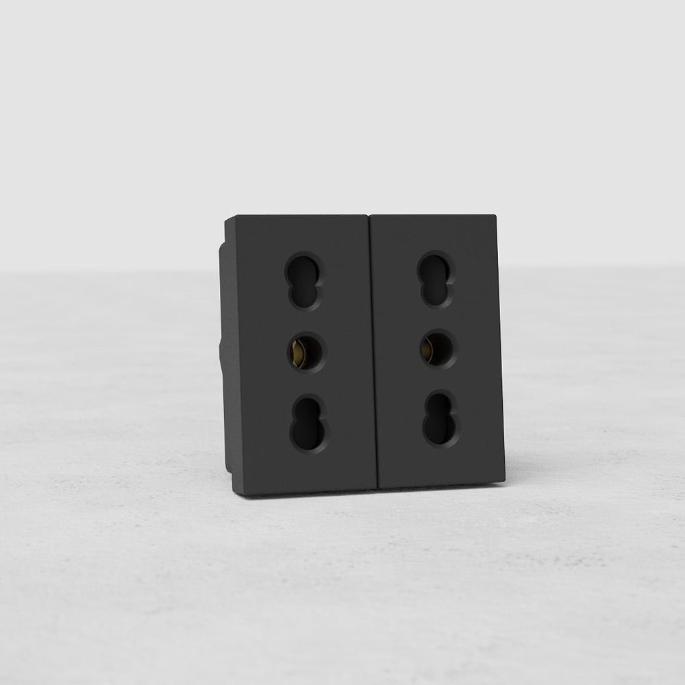 2x Bipasso stopcontact – Zwart