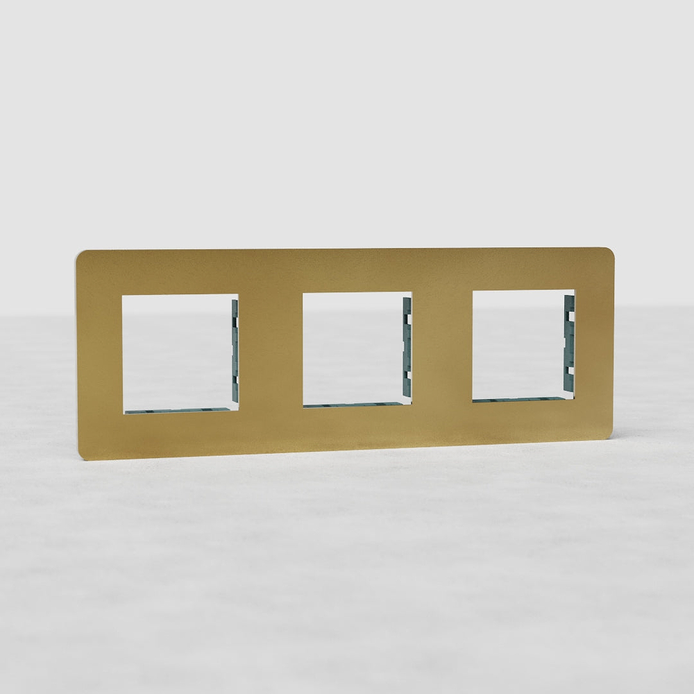 Grove Triple 3x 45mm Module Plate - Antique Brass