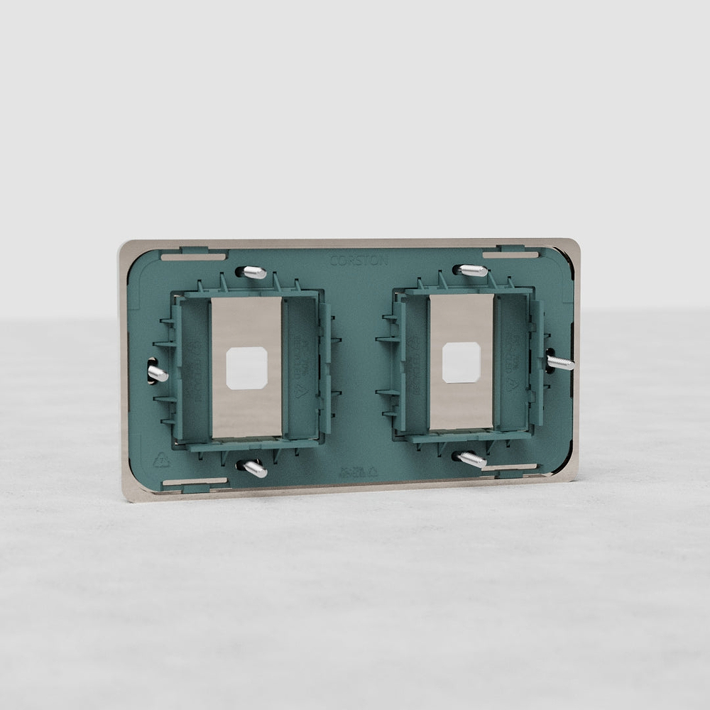 Grove Double 2x Switch Plate - Polished Nickel