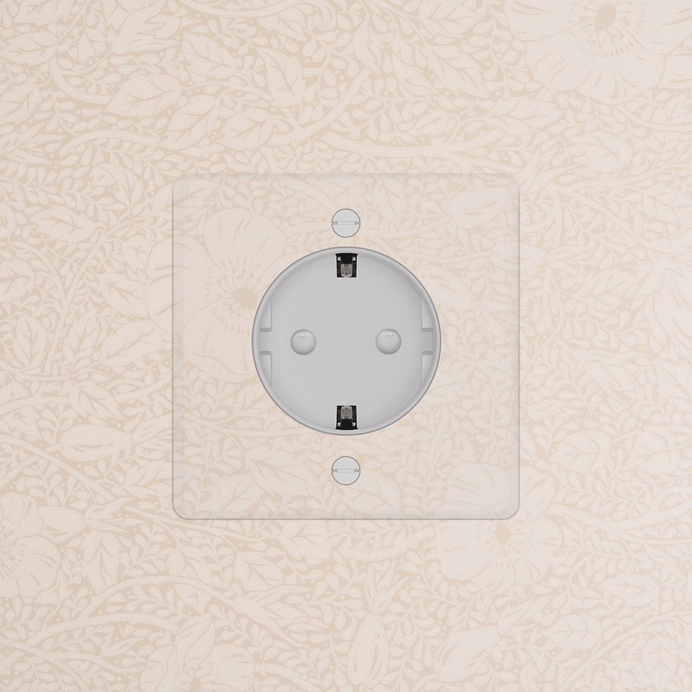 Kew Single Schuko Type F Socket - Clear | White