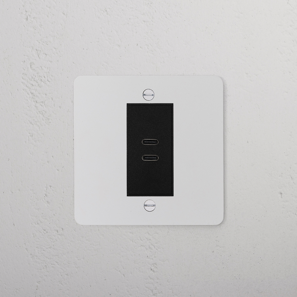 Single USB-C+C Socket - Paintable | Black