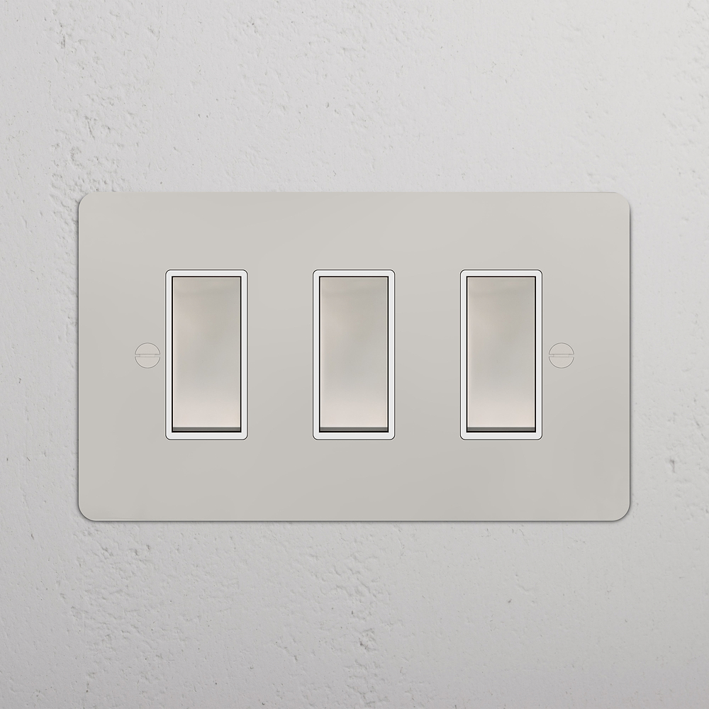 3G Two Way Rocker Switch - Polished Nickel | White