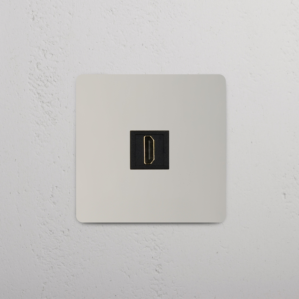 Kew Single HDMI Socket - Polished Nickel | Black