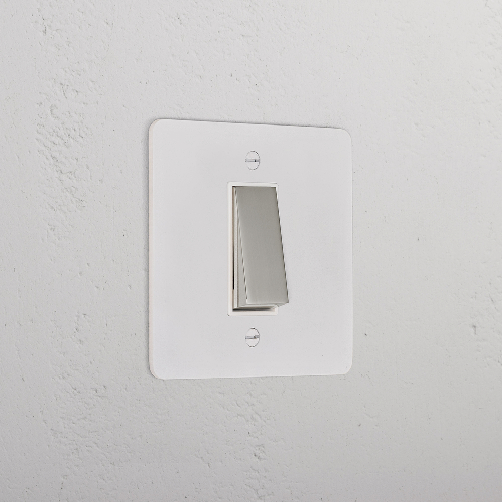 1G Two Way Rocker Switch - Paintable Polished Nickel | White