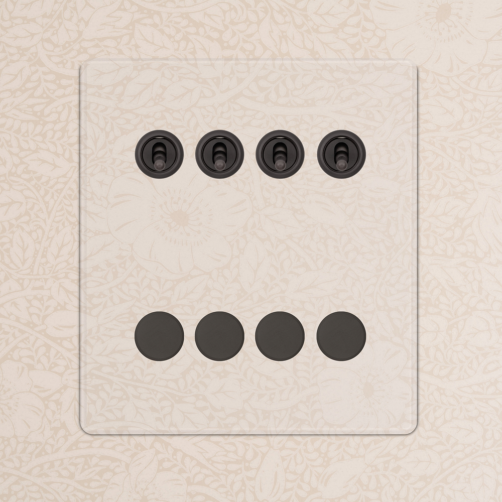 8G 4x Toggle Switch & 4x Dimmer Switch - Clear Bronze