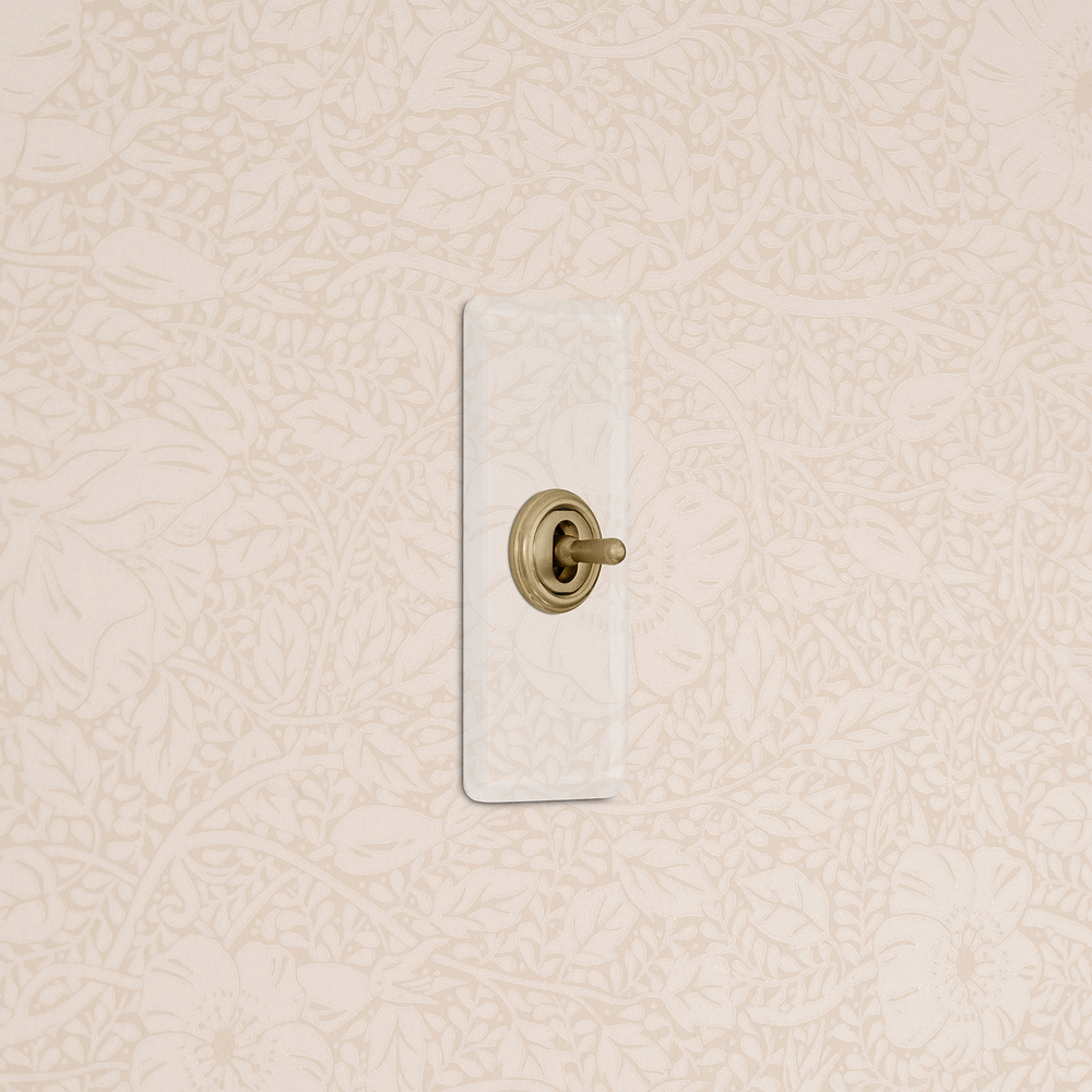 1G Architrave Centre Retractive Toggle Switch - Clear Antique Brass