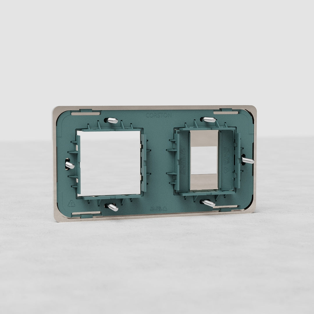 Grove Double 45mm & Keystone Module Plate - Polished Nickel