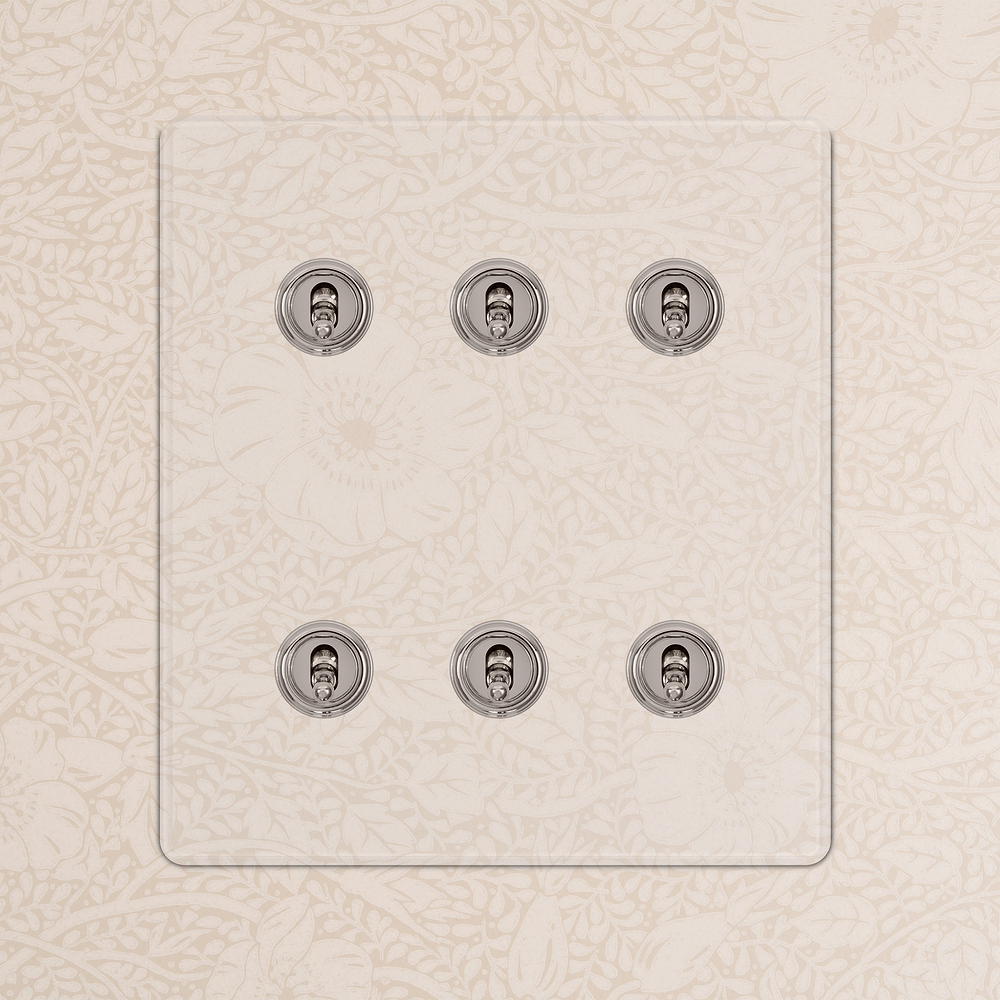 6G Two Way Toggle Switch - Clear Polished Nickel