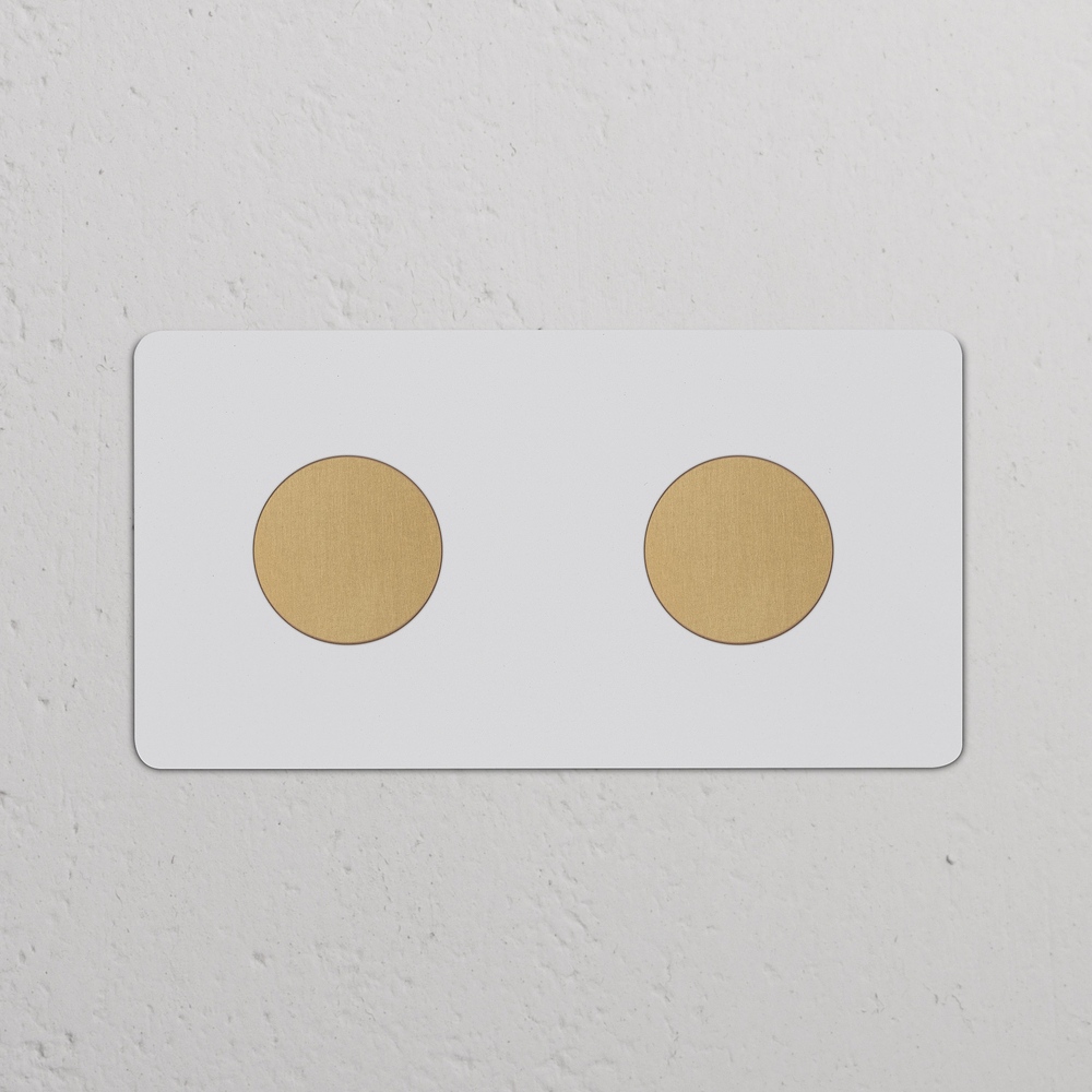 Kew Variateur x2 (Plaque Double) – Laiton Ancien à Peindre