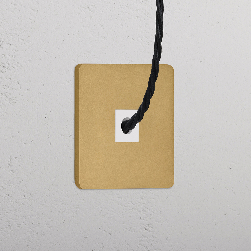Grove Single Cable Outlet - Antique Brass | White