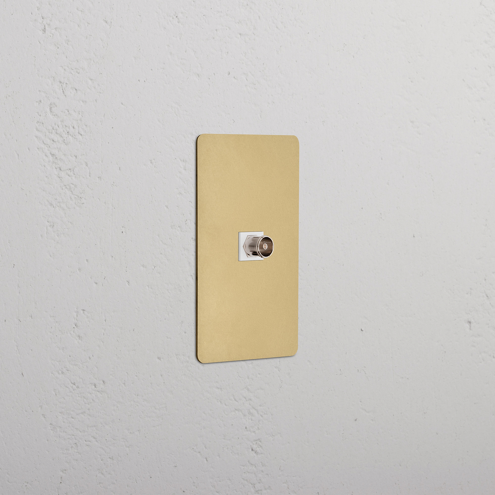 Kew 1G TV Keystone - Antique Brass White