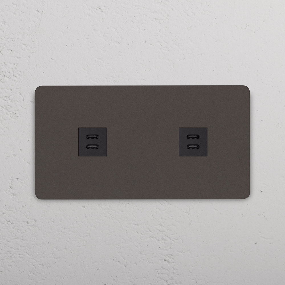 Grove Presa USB-C 30W Doppia 2x - Bronzo | Nero