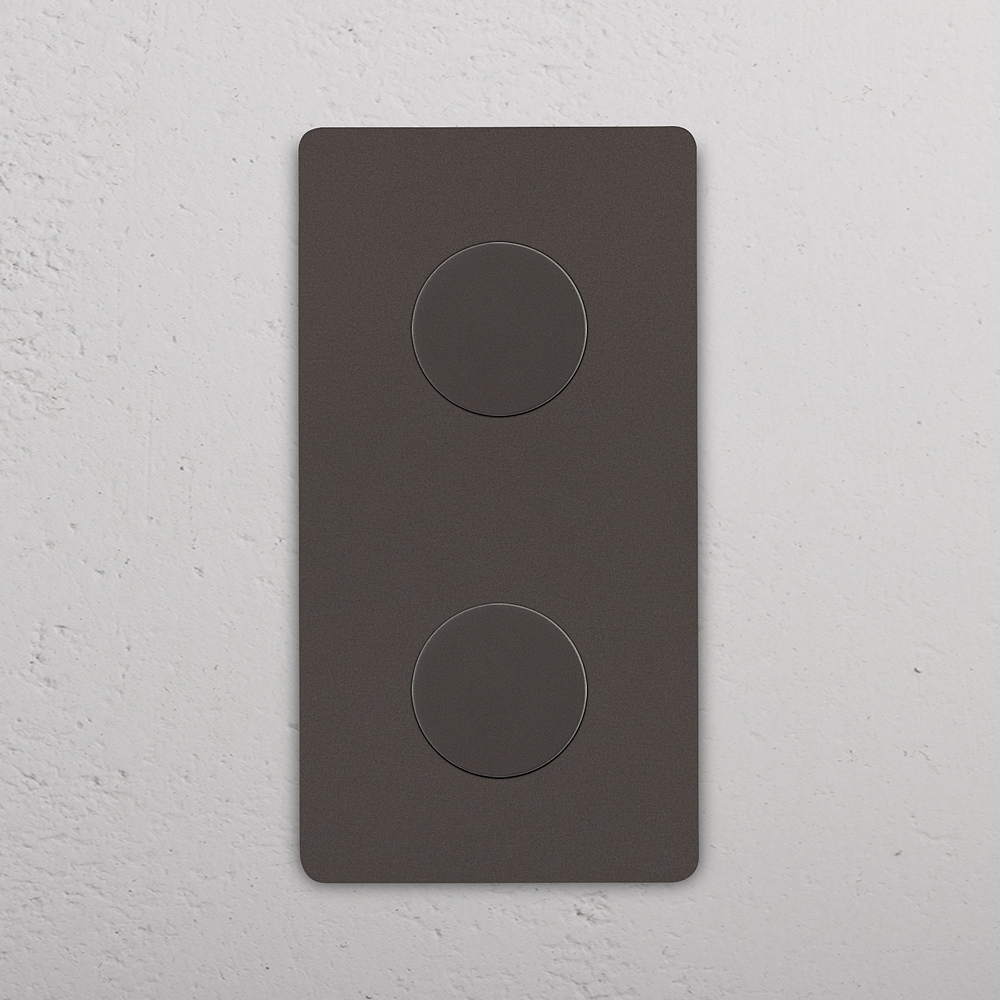 Grove Regulador de luz x2 vertical (marco doble) - Bronce