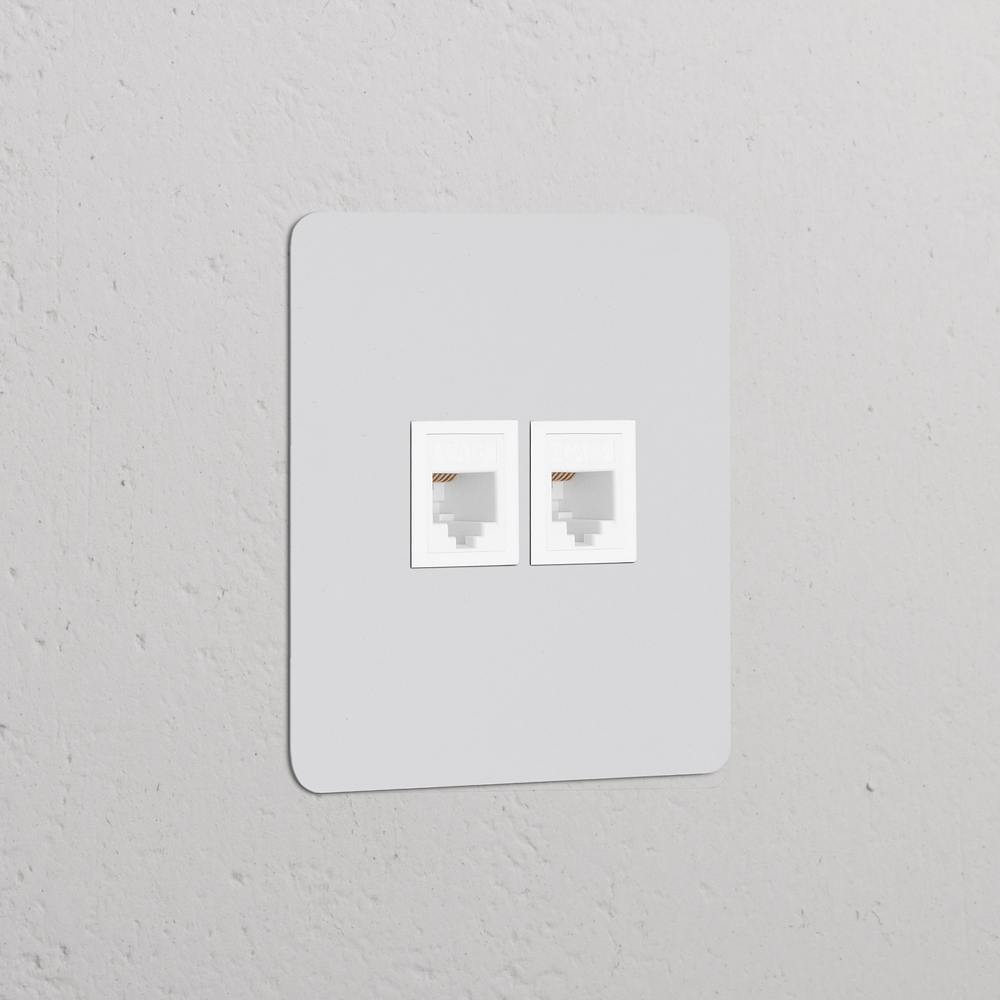 Kew Presa RJ45 Singola 2x – Pitturabile | Bianco