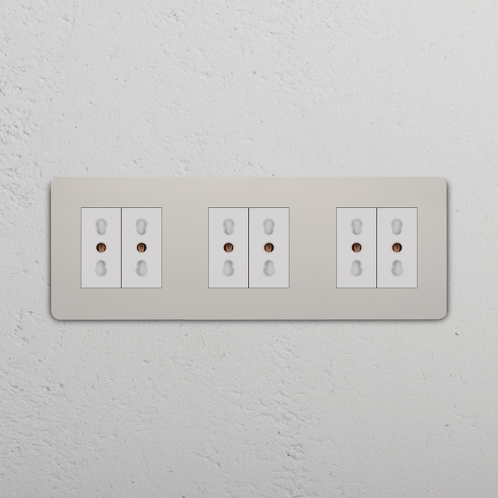 Grove Triple 6x Bipasso Socket - Polished Nickel | White