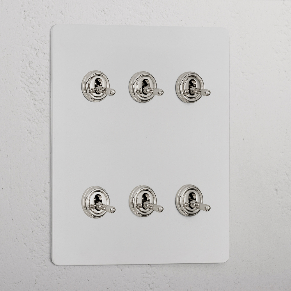 6G Two Way Toggle Switch - Paintable Polished Nickel