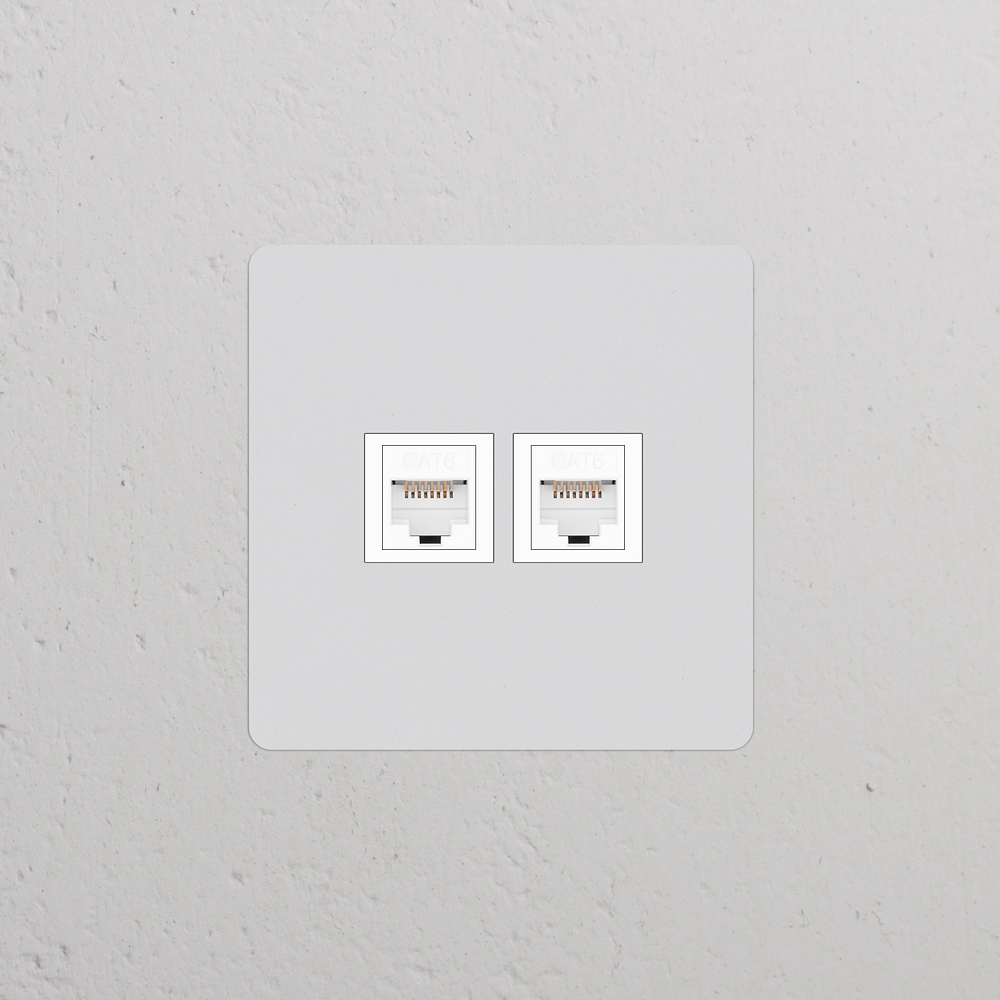 Kew Presa RJ45 Singola 2x – Pitturabile | Bianco