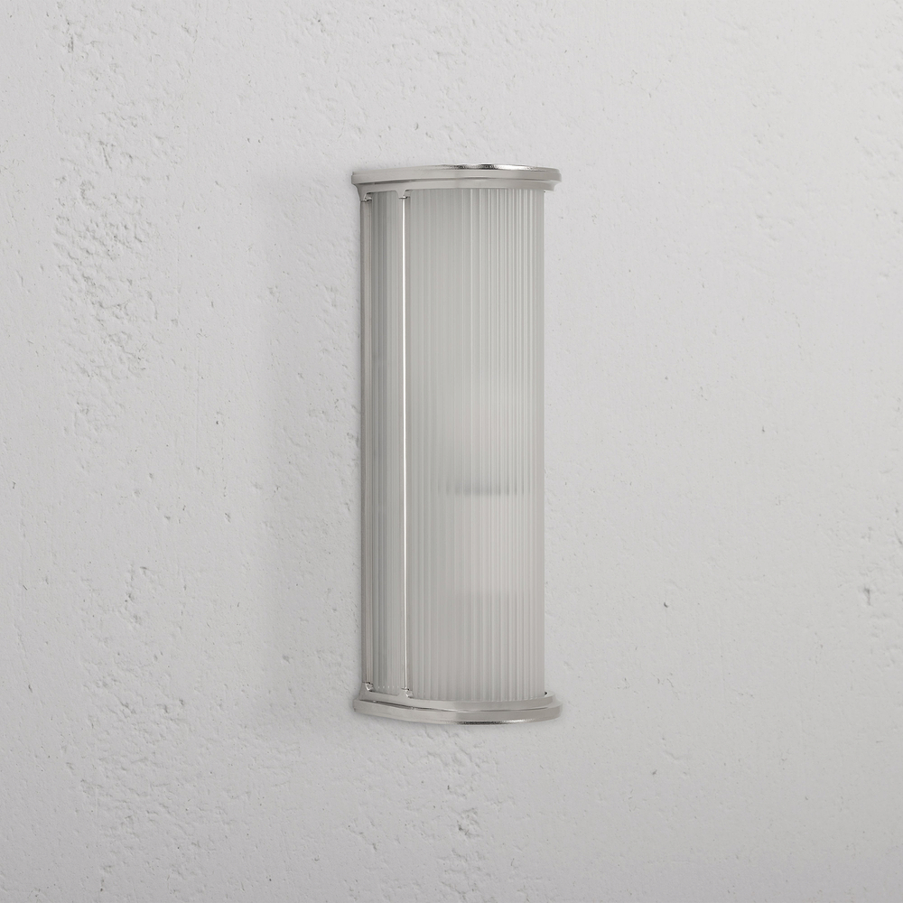 Bank Wall Light Fluted Glass – Polished Nickel