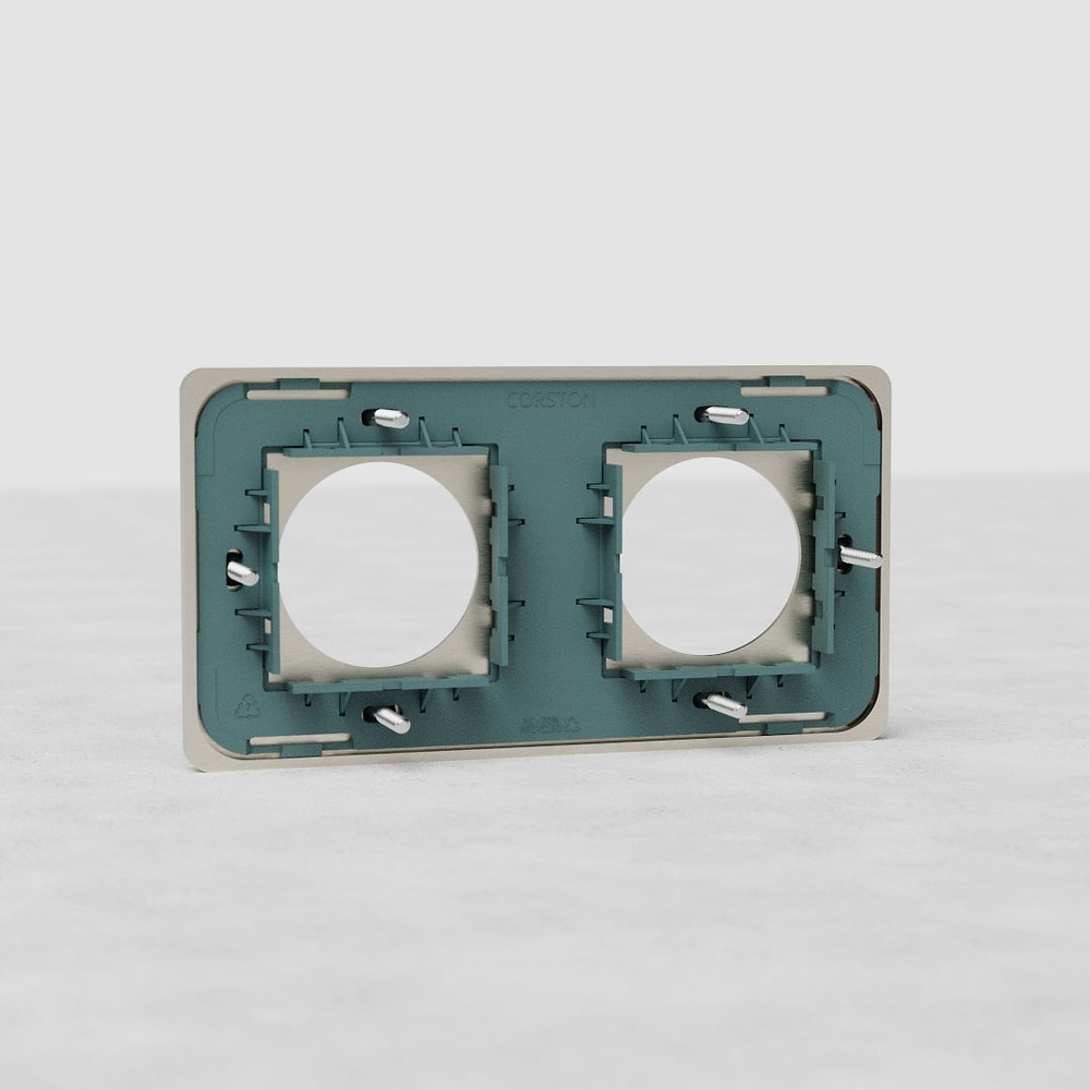 Grove Double 2x Socket Plate – Satin Nickel