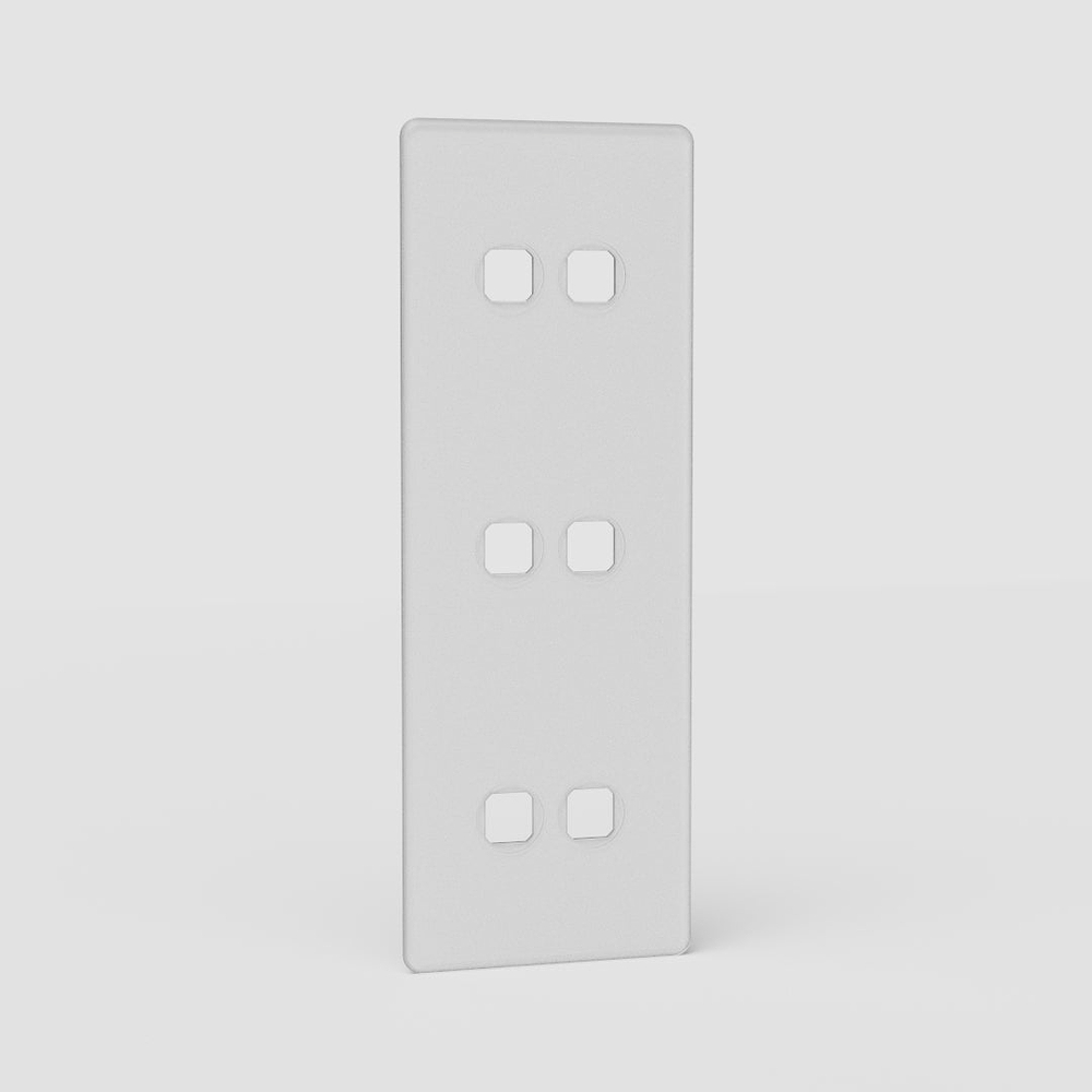 Kew Triple 6x Vertical Switch Plate - Clear