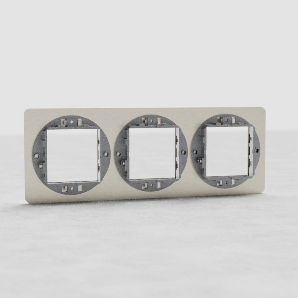 Kew Placca frutto tripla 45mm – Nichel Satinato