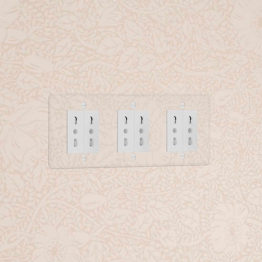 Kew Trojitá 6x Bipasso zásuvka – Průhledná | Bílá
