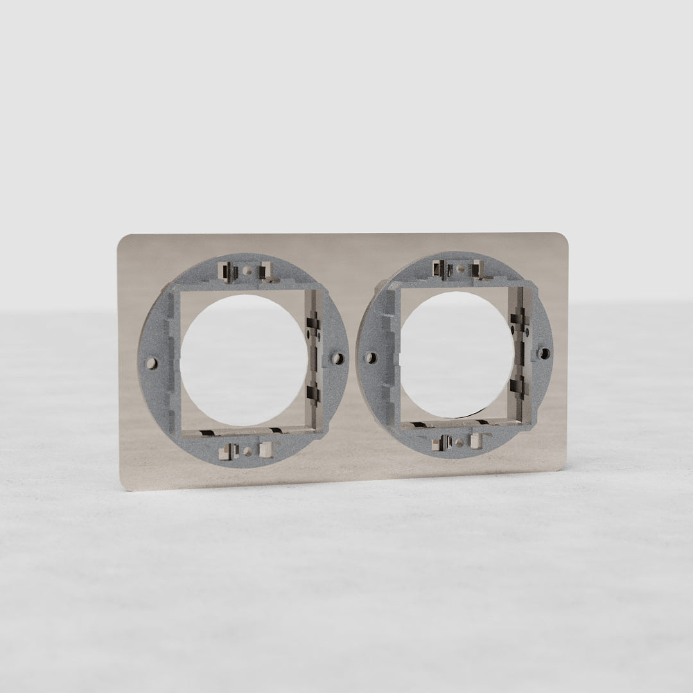 Kew Double Socket Plate - Polished Nickel