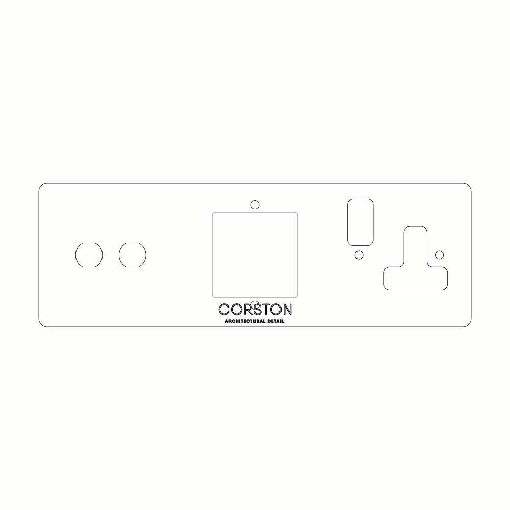 Module & 1G 13A UK Socket & 2G Switch Front Plate Paper Template