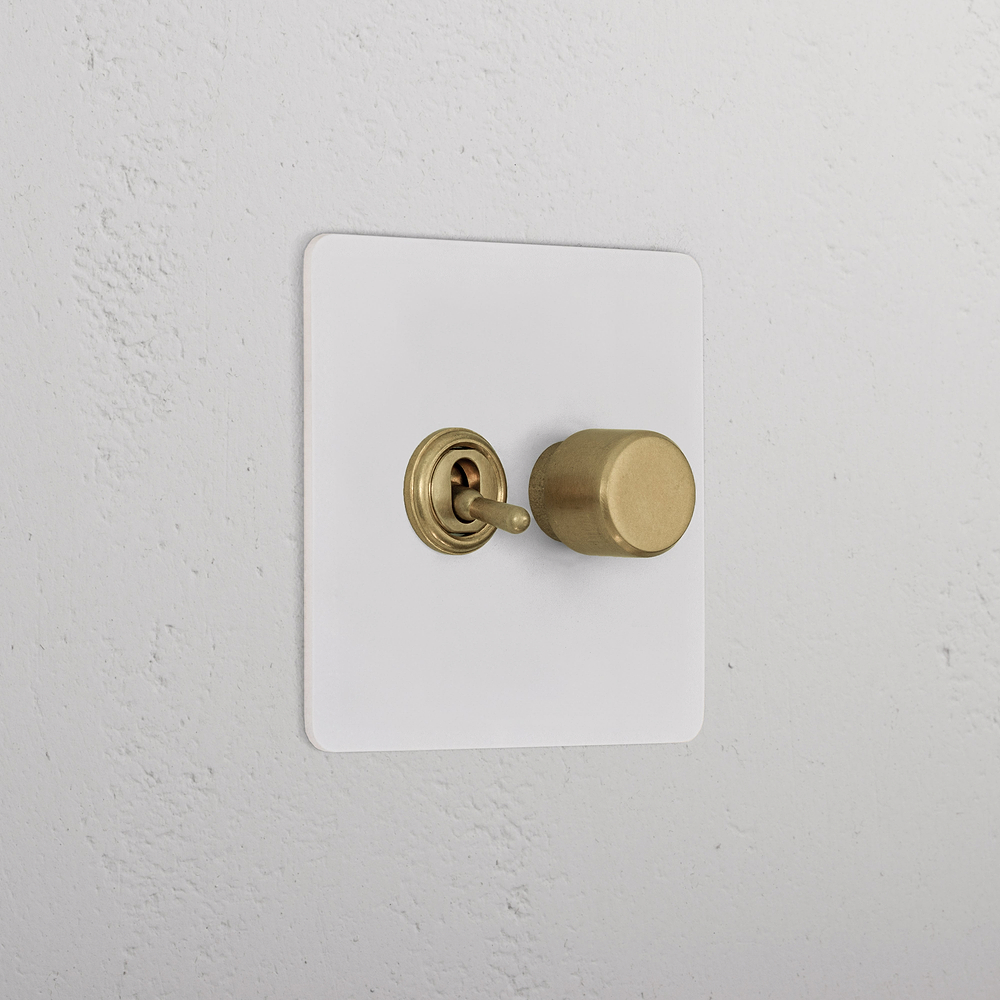 2G Toggle Switch & Dimmer Switch - Paintable Antique Brass
