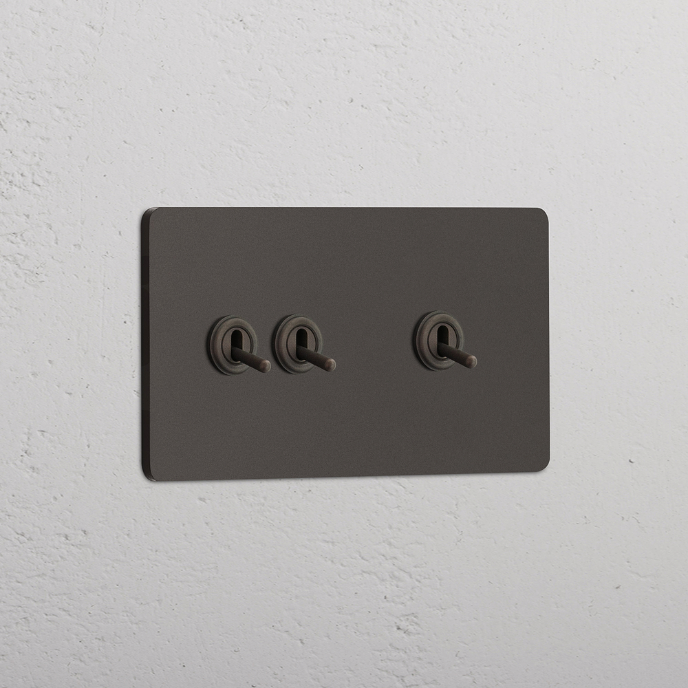 Grove Double 2+1 Toggle Switch - Bronze