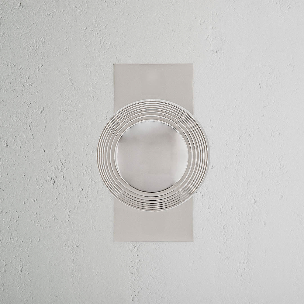 Poplar Short Plate Fixed Door Knob - Polished Nickel
