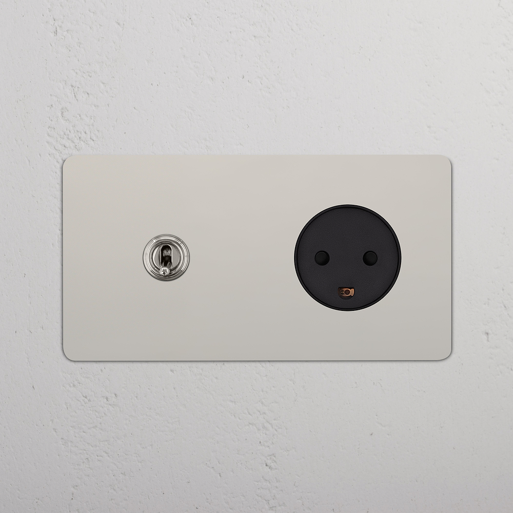 Kew Double Toggle & Danish Type K Socket - Polished Nickel | Black