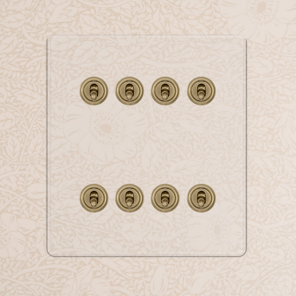 8G Two Way Toggle Switch - Clear Antique Brass
