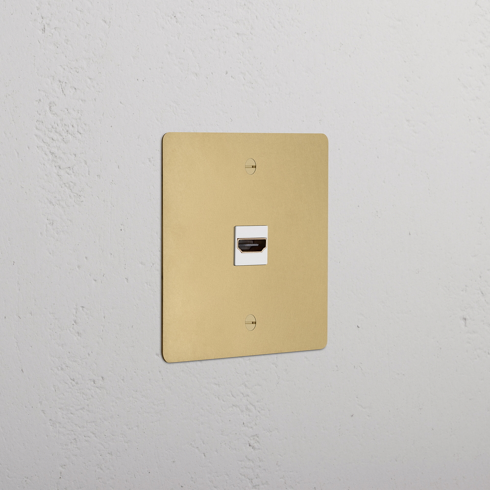 Single HDMI Socket - Antique Brass | White