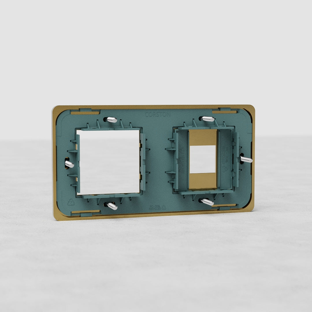 Grove Dvojitý 45mm a keystone modulový štítek - Starožitná mosaz