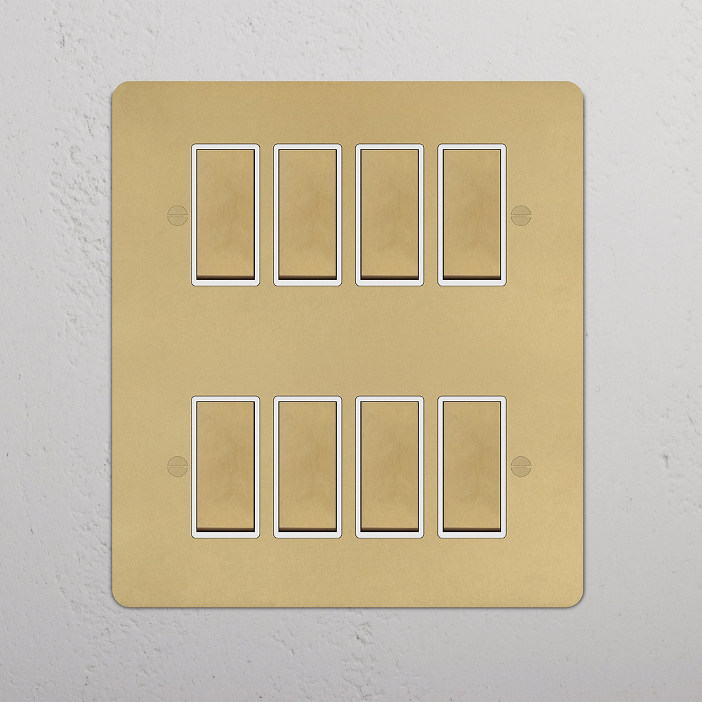 8G Two Way Rocker Switch - Antique Brass | White