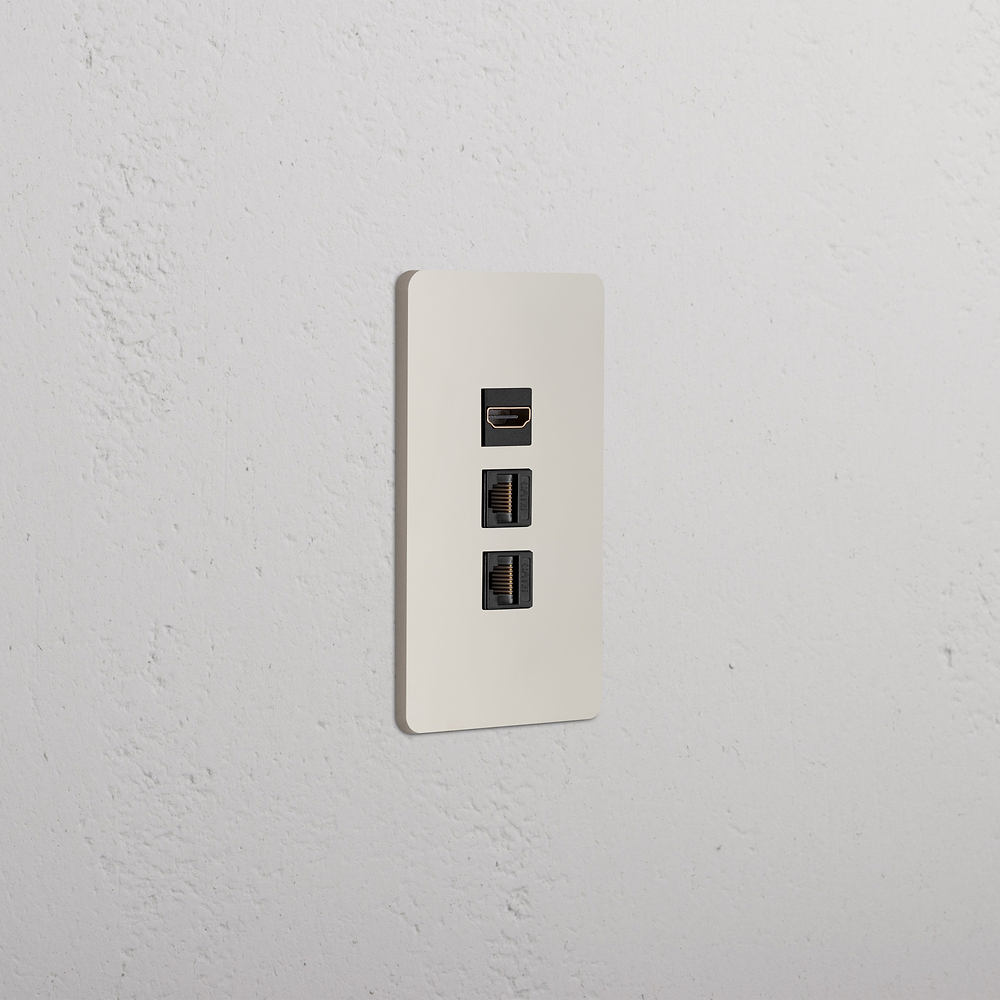 Grove 1G HDMI & 2x CAT6 Keystone - Polished Nickel Black