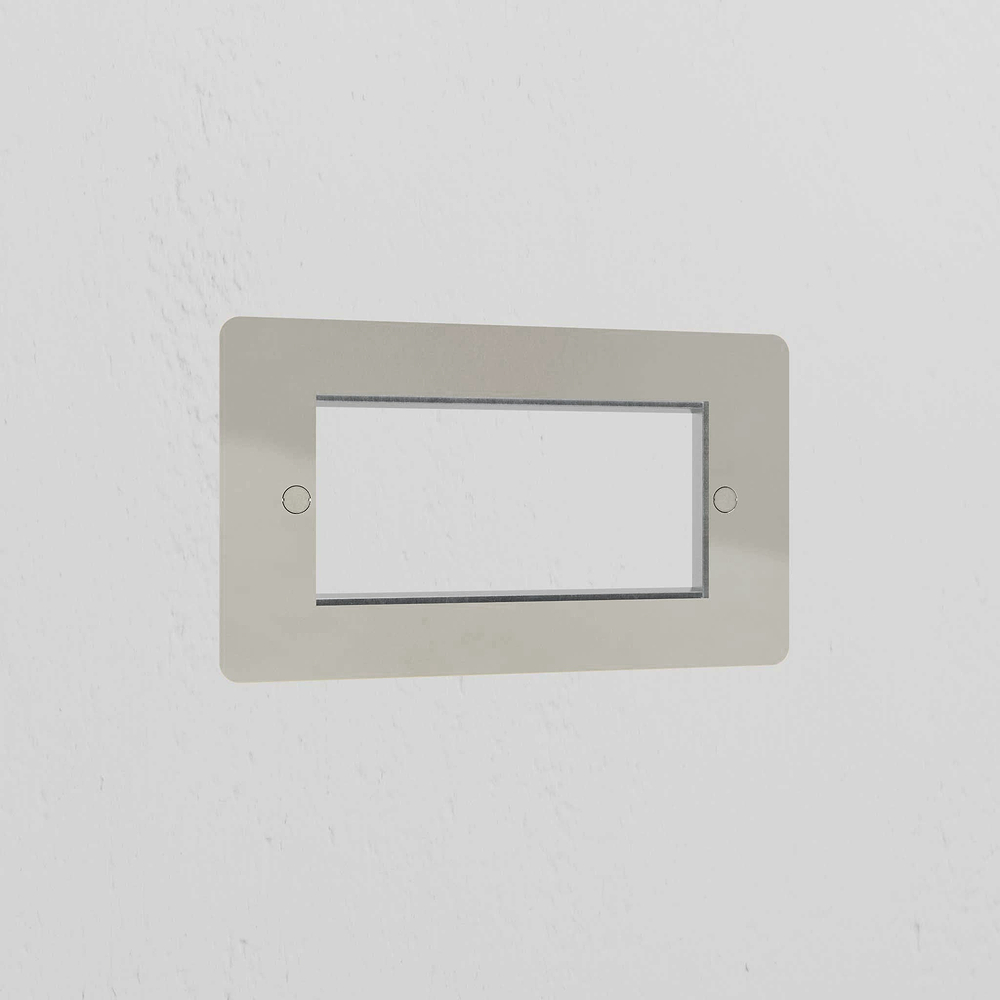 Double 100mm Module Plate - Polished Nickel