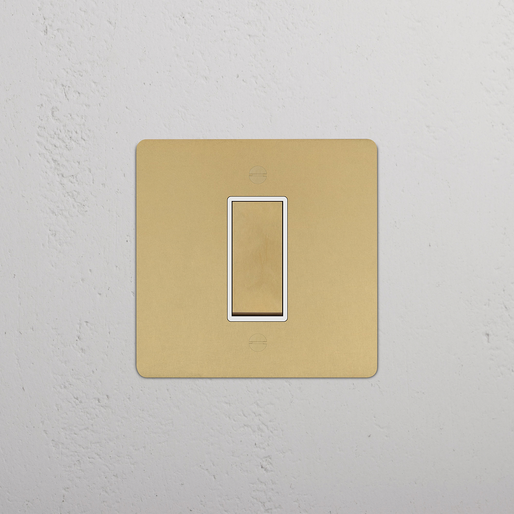 1G Two Way Rocker Switch - Antique Brass | White
