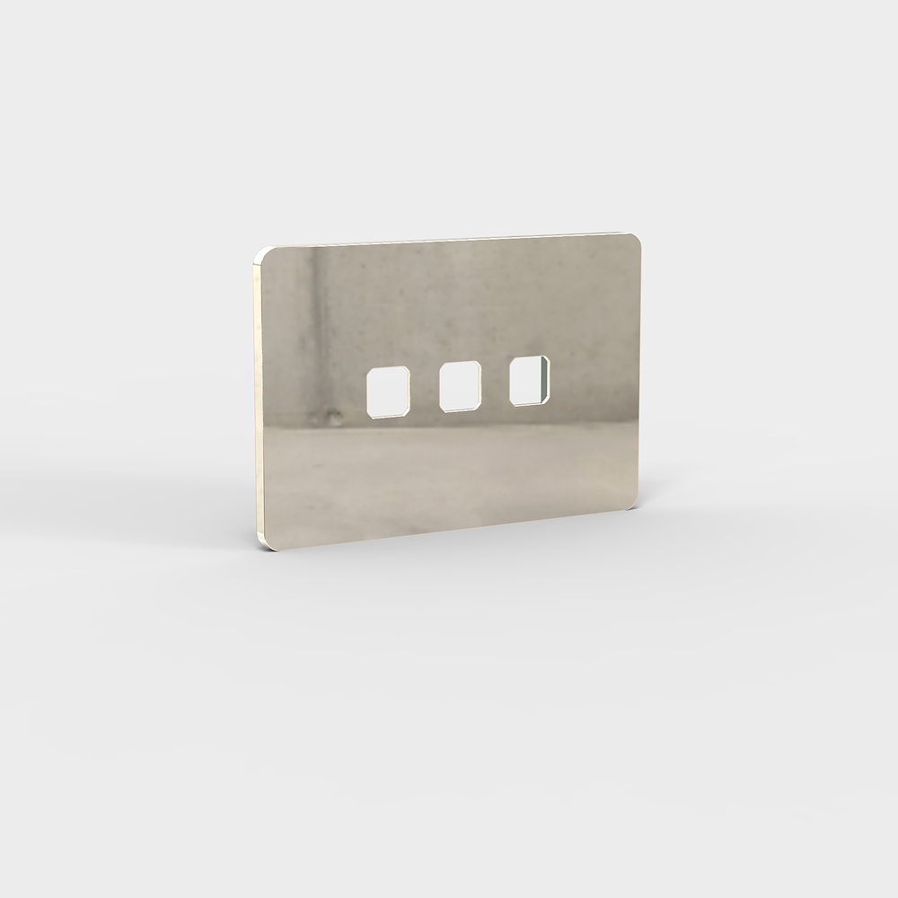 Grove 3-Module 3x Switch Plate – Polished Nickel