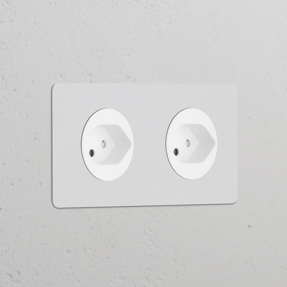 Kew Prise Suisse Type J x2 (Plaque Double) – Peignable | Blanc